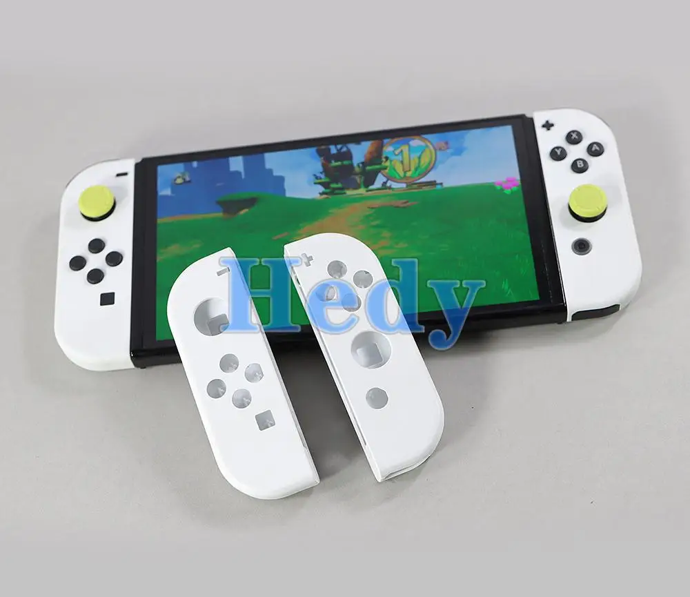 10 комплектов для Nintendo Switch/OLED JoyCon Joy Con, оригинальный белый сменный корпус с ремешком на руку, черный