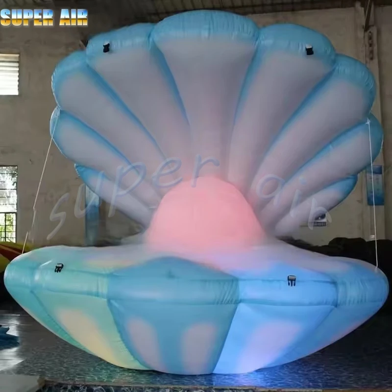 Belle coque gonflable bleue modèle d'organisme marin avec lumière LED colorée pour la décoration de mariage