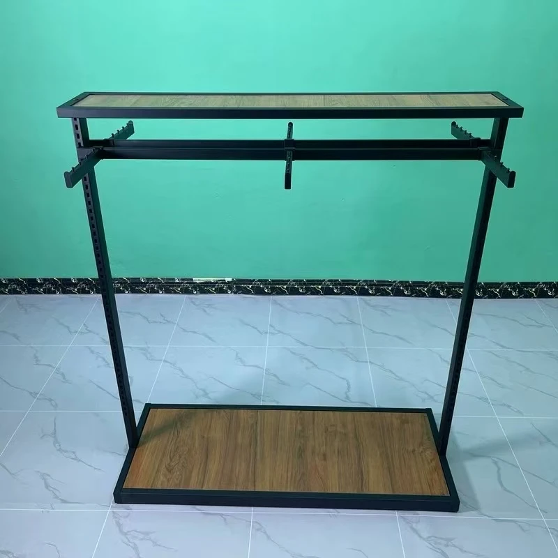 custom.Boutique Clothing Store Custom Metal Display Rack Double-Sided Light-Duty Storage Stand