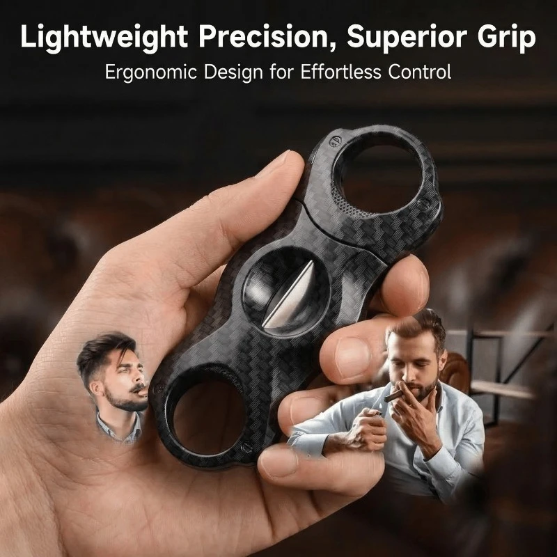 

Professional V-Cut Cigar Cutter with Sharp Stainless Steel Blade Scissors for Large Ring Cigars