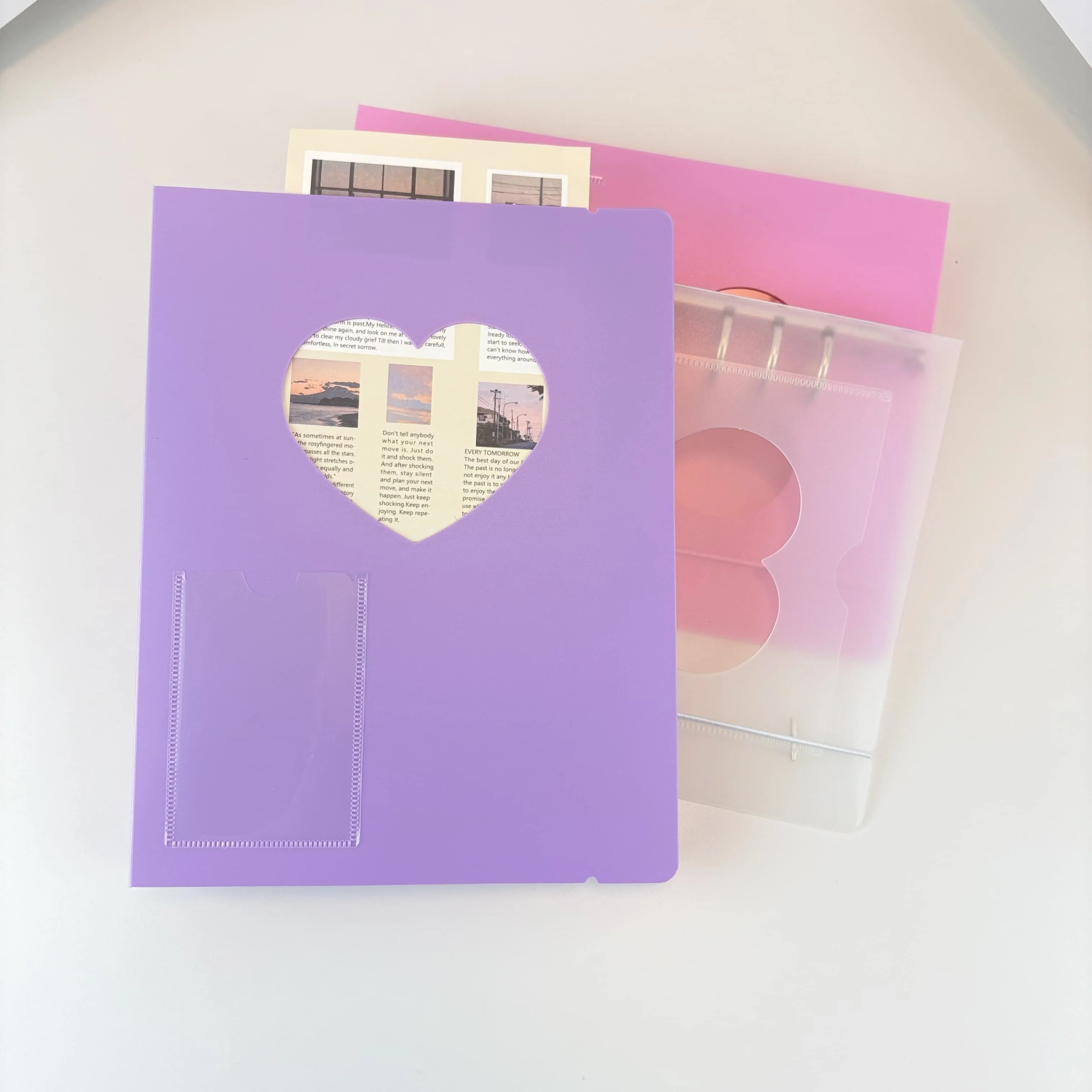 A5 Kpop Photocard Binder 6-Ring Binder Sleeves PP Double-Sided Cover Refillable Loose Leaf Pages Idol Photo Album Collect Book