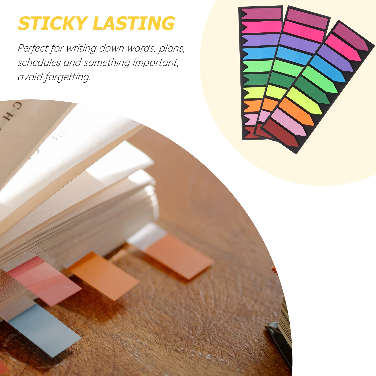 

3 Sets Lightweight Book Tabs Tags for Labeling Self Adhesive Index File Bookmarks Portable Reading Sentence Markers