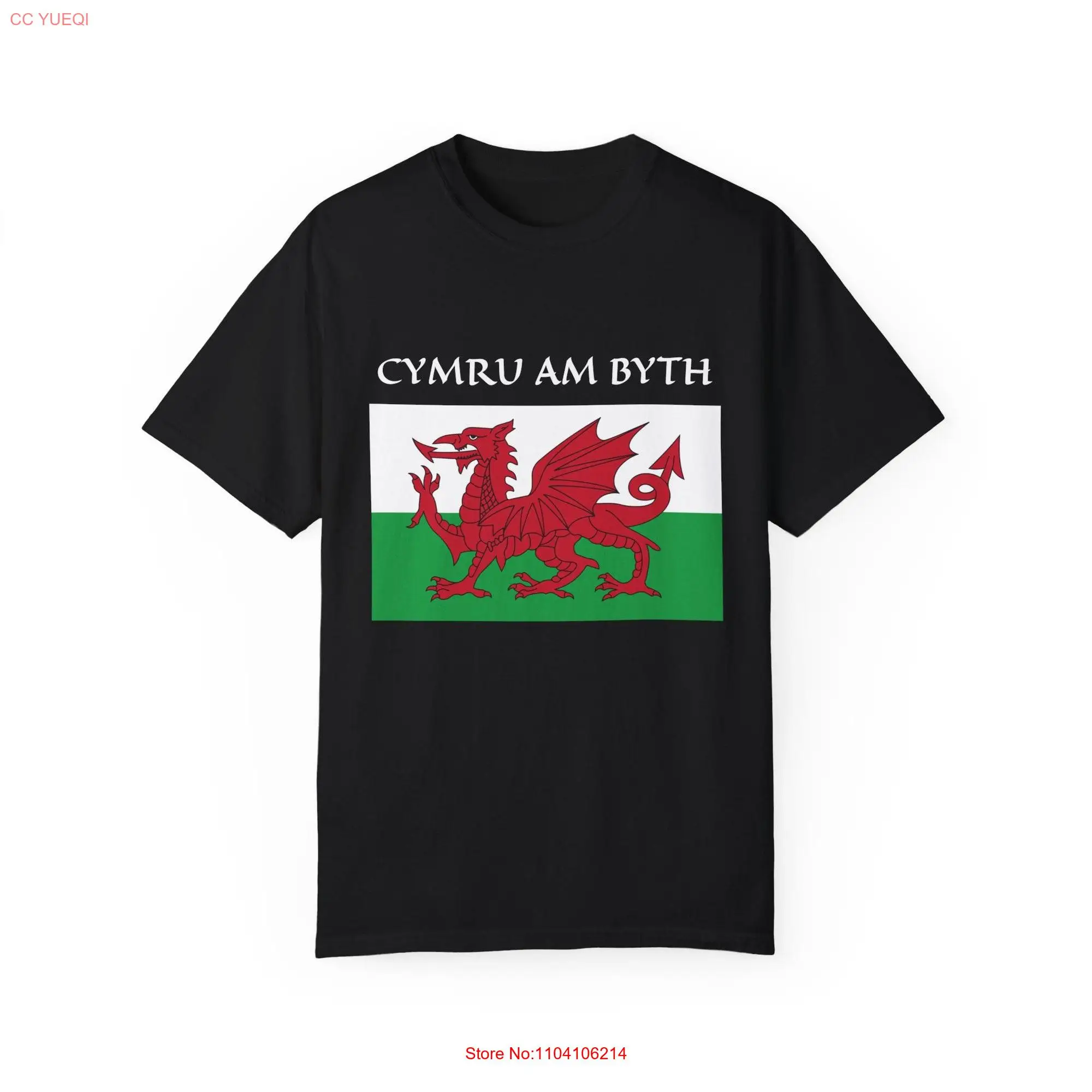 Flag of Wales premium t shirt Symbolizes Welsh pride Cymru Am Byth Forever is motto Red Dragon called Y Ddraig Goch