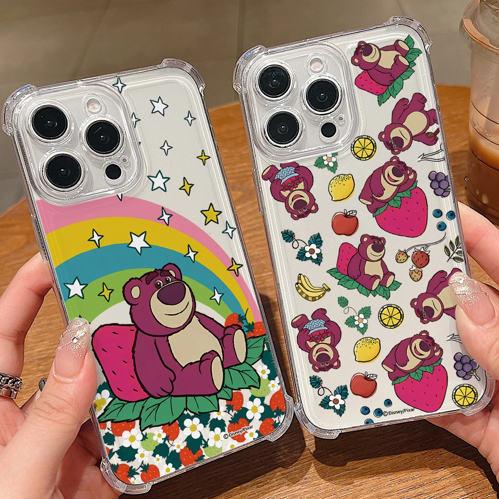Cartoon L-Lotsos Bear Phone Case for Samsung Galaxy A73 A56 A55 A54 A52 A50 A26 A17 A16 A15 A07 A06 A05 4G 5G Anti Drop Cover
