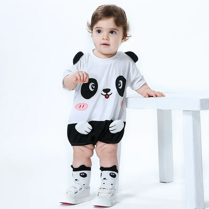 

Summer Newborn Baby Boy Girl Bodysuit Clothes Baby Rompers Cute Panda Toddler Jumpsuit Playsuit Clothing Infant Outfits Onesie