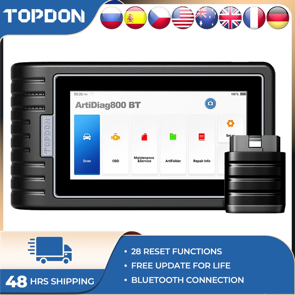 TOPDON ArtiDiag800 BT Bluetooth All System Car OBD2 Scanner Diagnostic Tool Key Programmer IMMO Code Reader