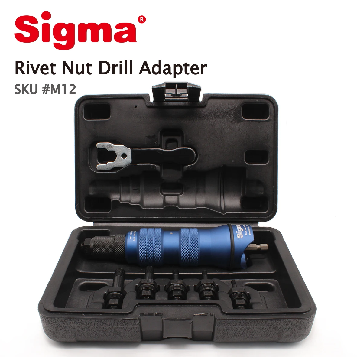 Sigma # m12ヘビーデューティーワイヤーリベットナットドリルアダプターコードレスまたは電動パワーツールアクセサリー代替エアリベットナットガン