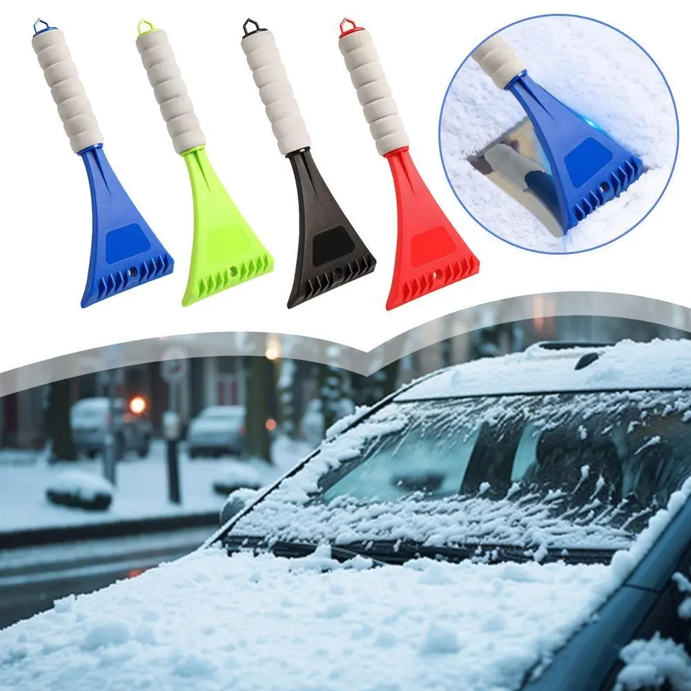 Car Windshield Snow Shovel Ice Shovel EVA Sponge Handle Plastic Scraper For Multi-function De-icing Snow Scraping Cleaning V7D6