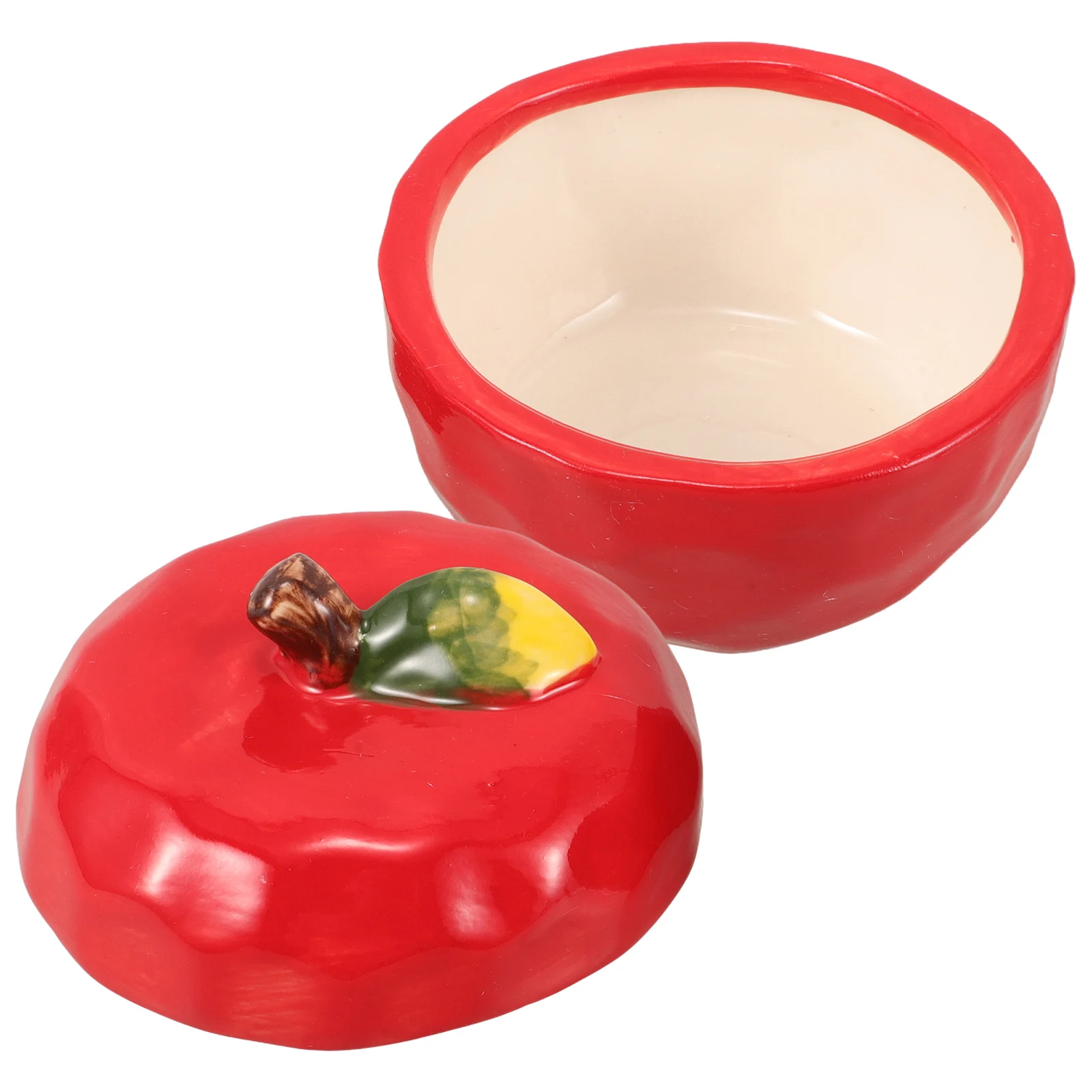 

Ceramic Apple C DIY Empty Cup Sealed Lid Jar Storage Decorative Gift Holiday Table Ceramic Food Tea