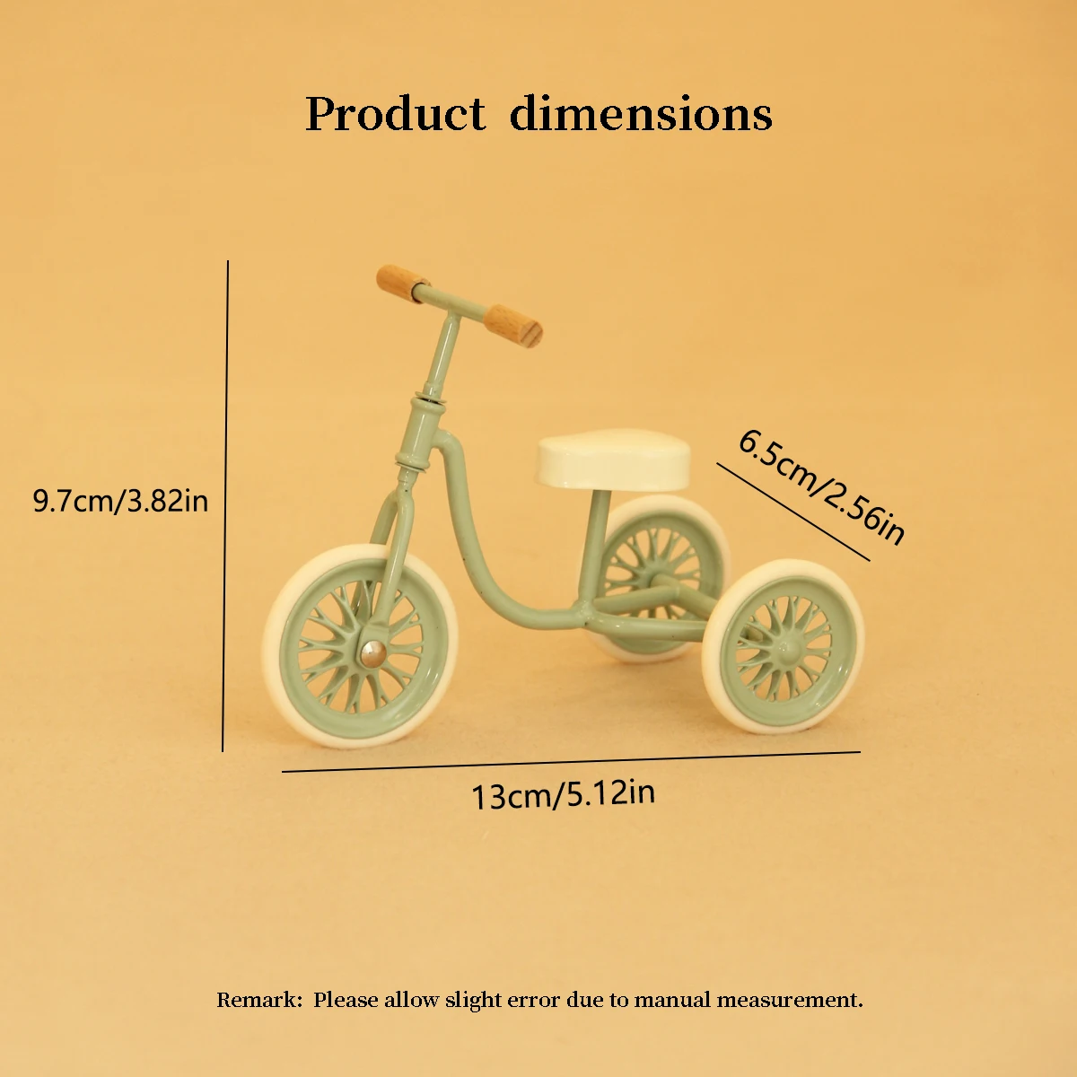 Miniature Artificial Furniture 1:12 Iron Tricycle Suitable for Bjd Ob11 Doll House Home Furnishings