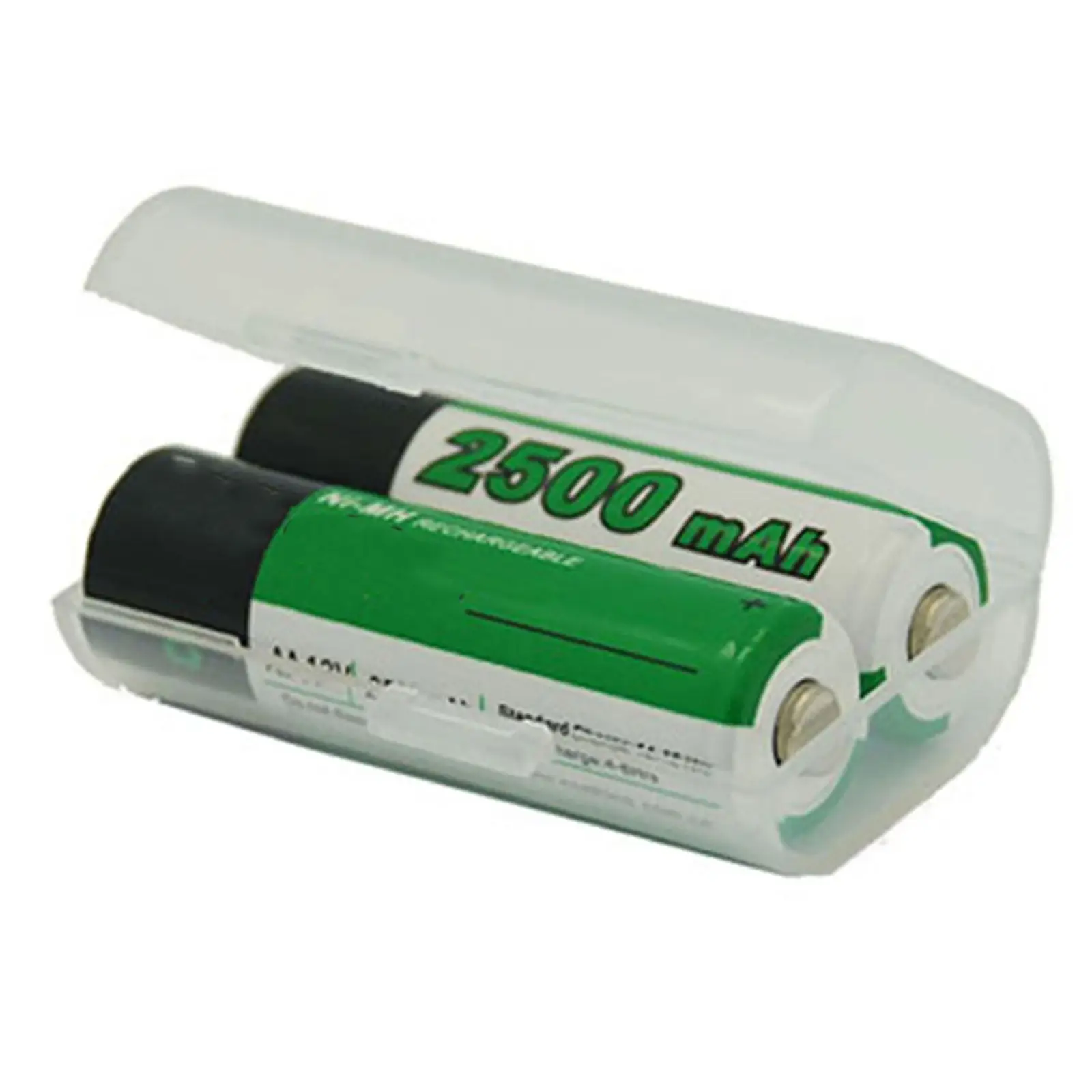 Portable Battery Protection Case Transparent Hard Plastic Holder Storage Box for Carrying 2 Aa Batteries Compact Travel