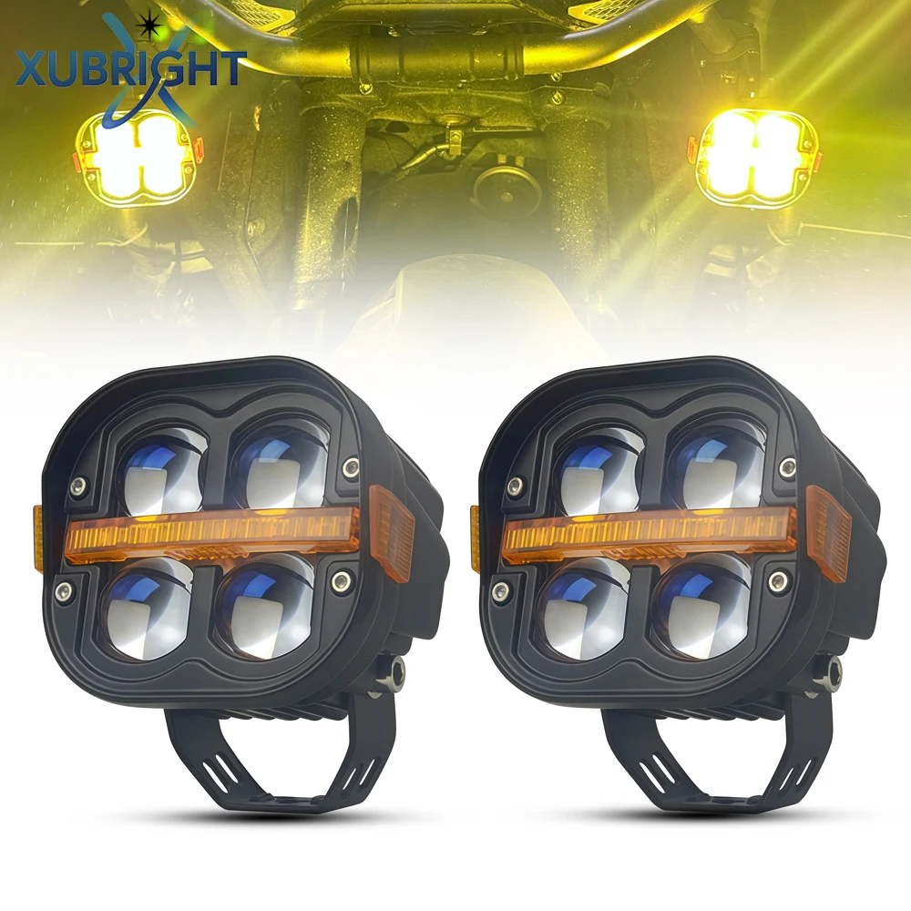 Motocycle Fog Light Dual Color DRL Light For BMW Motorcycle LED Auxiliary Driving Lamp For BMW R1200GS/ADV K1600 R1200GS R1100GS