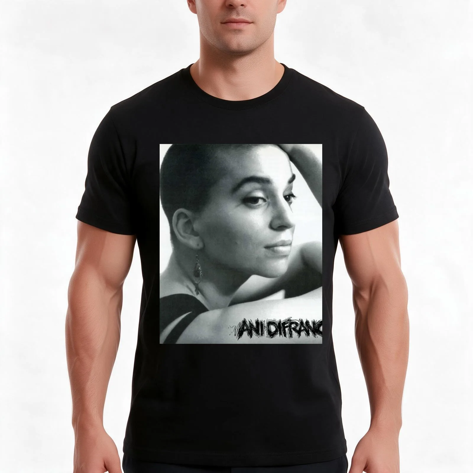 Ani difranco cover T-Shirt, Summer Casual Cotton Tee, Oversized Streetwear Tops, Vintage Graphic Print, Loose Fit Short Sleeve