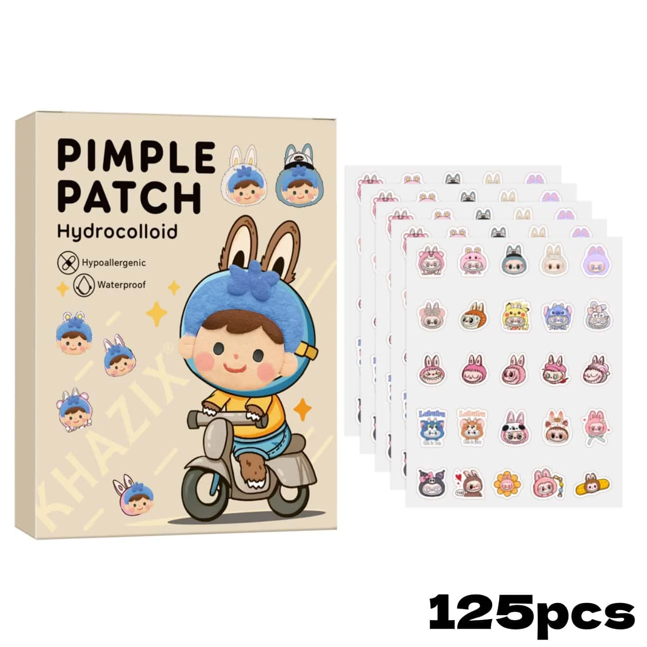 125 قطعة من رقع البثور اللطيفة وغير المهيجة، ويمكنها تغطي البثور والعيوب