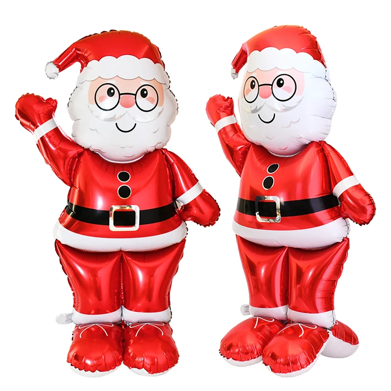 

Large Christmas Standing Santa Claus Snowman Foil Balloon Merry Xmas Holiday Party Decoration For Home New Year Navidad Ornament