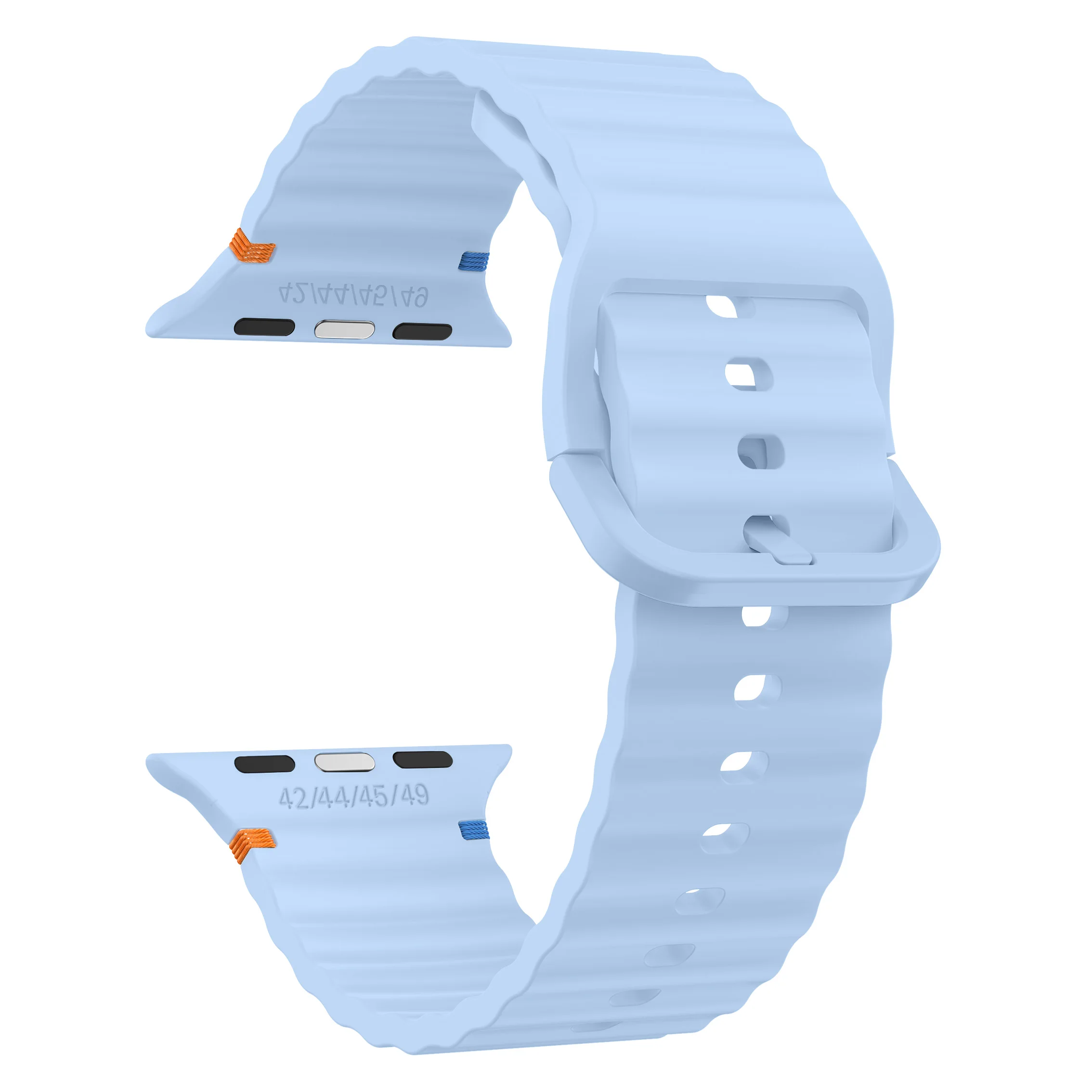 Wellenförmig genähtes Silikonarmband für Apple Watch 12 11 10 46mm 42mm Ultra 4/3/2 49mm Armband iWatch 9 8 SE 45mm 41mm 44mm Band – Detail 32