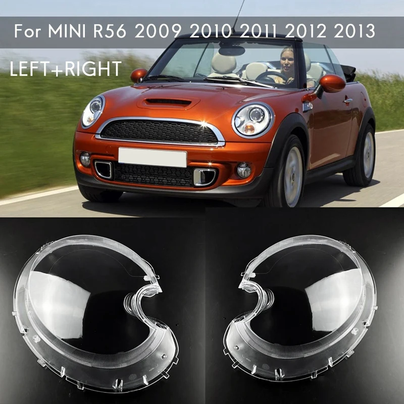 

For-BMW MINI R56 2009 2010 2011 2012 2013 Side Car Headlight Lens Cover Headlamp Transparent Lampshade Shell Glass