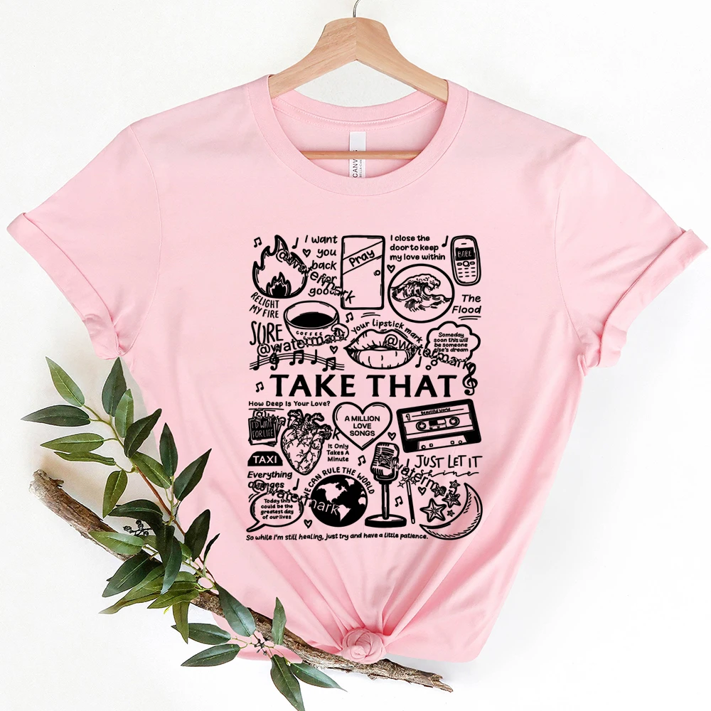 Take That This Life on Tour 2024 T-shirts Vintage Music Tour Women\'s Tees Take That Band Fan Gift Take That and Party Tour Tops