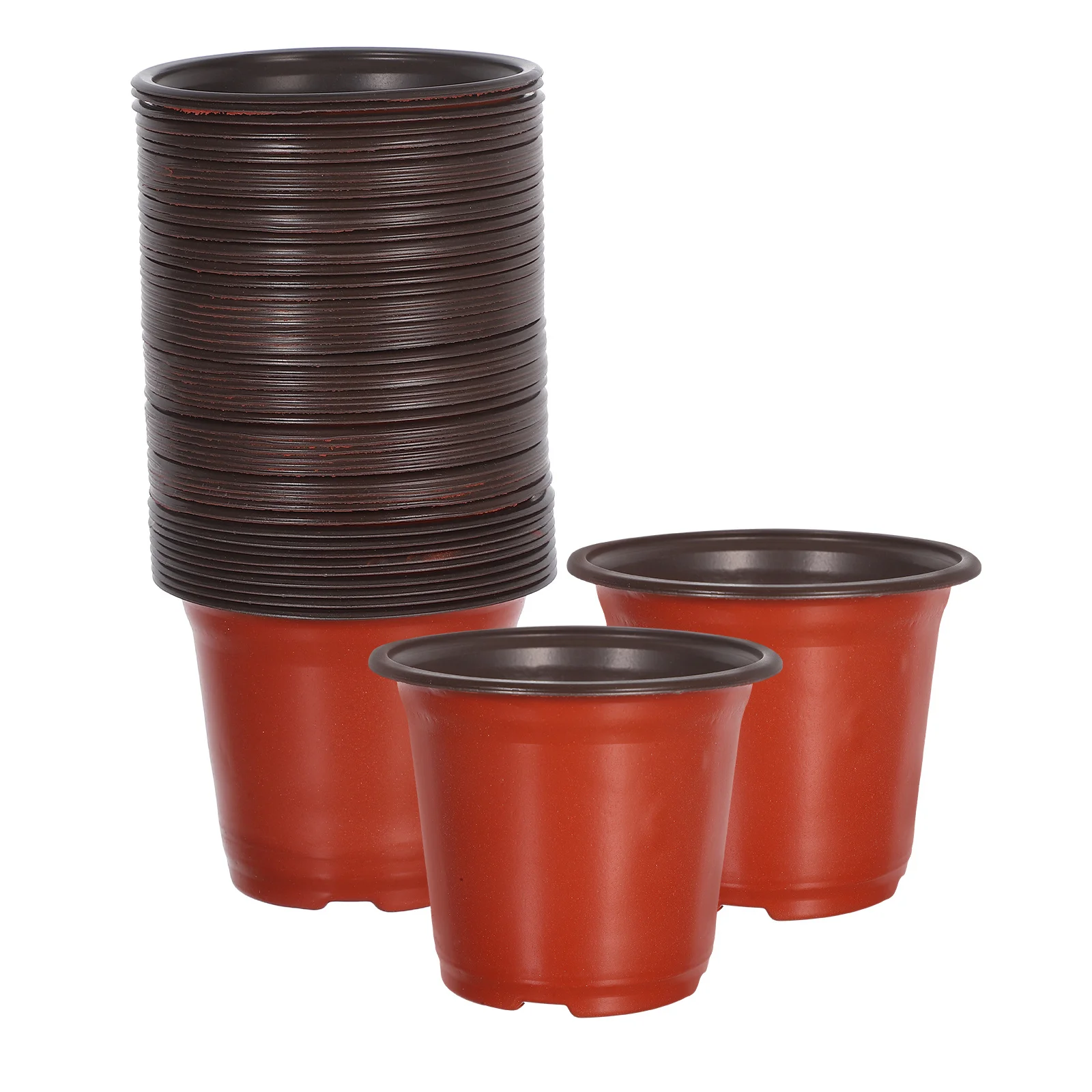 

50Pcs Plastic Flowerpot Minimalist Breathable Pot for Succulents Cacti Plants Desktop Bookshelf Table Gardening