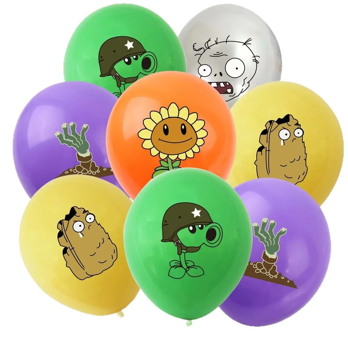 Cartoon Plants vs. Zombies Foil Balloons Happy Birthday Banner Cake Topper Party Decoration PVZ Game Latex Ballons for Birthday view 2