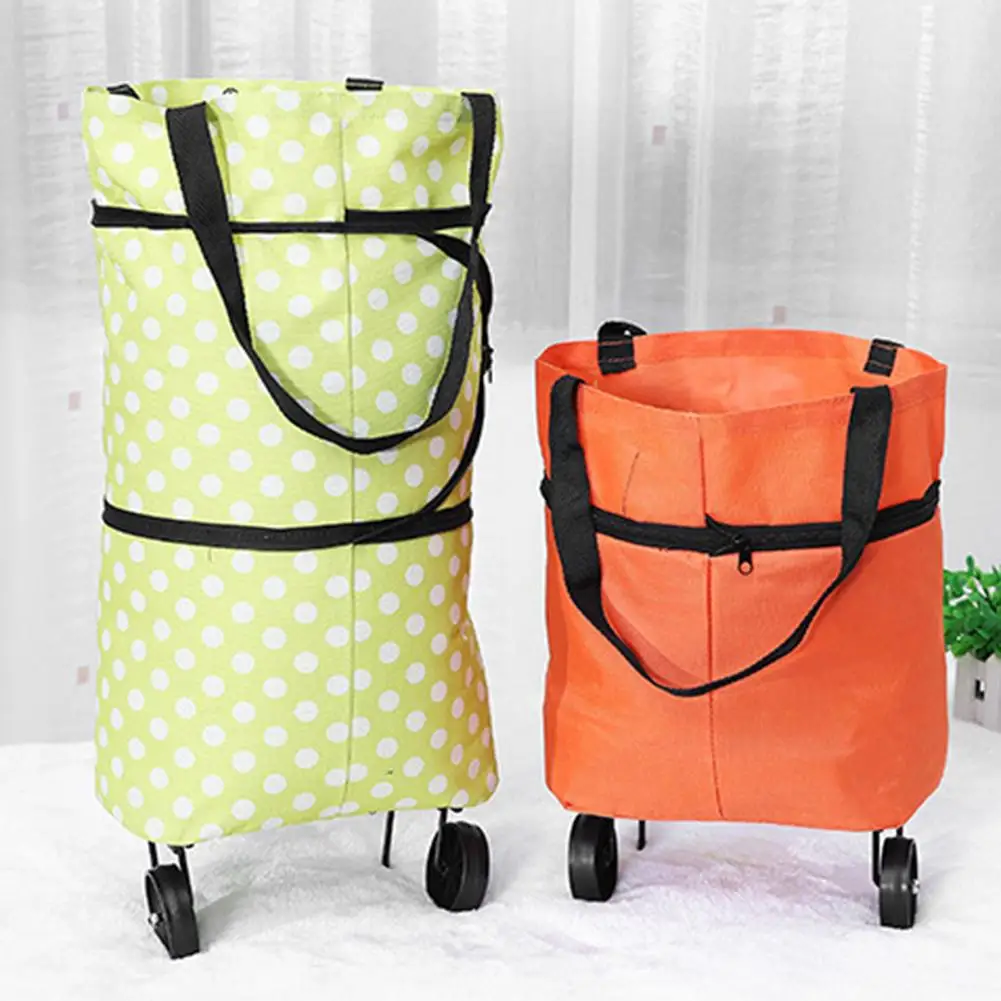 

1PC Folding Shopping Bag, Portable Tugboat Bag, Grocery Bag, Large Capacity Supermarket Bag Oxford Fabric Strong Load Daily Use