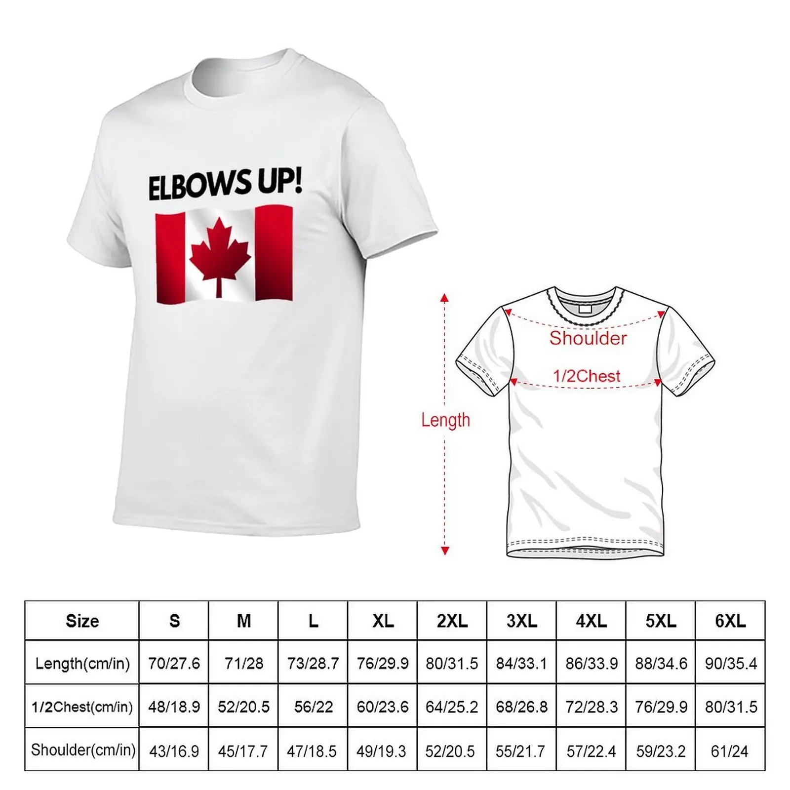 Elbows Up Canada T-Shirt man t shirt summer funny t shirts man man t shirt luxury T-shirt