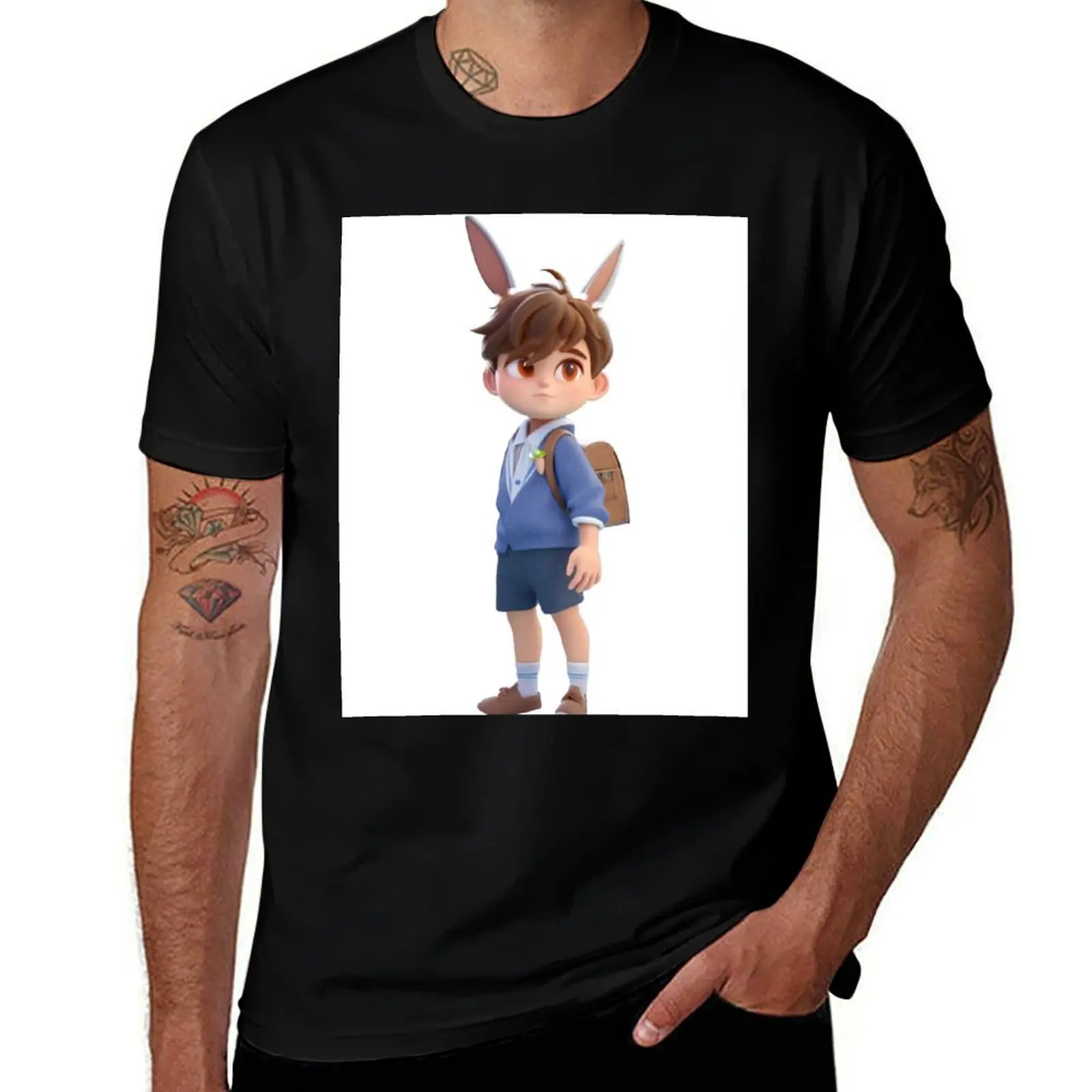 

boy Bunny T-Shirt graphic Easter t shirt man for t shirts man fit slim T-Shirt
