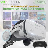 G15E VR Glasses IMAX 3D Movies Virtual Reality VR Glasses Google Cardboard Box VR Helmet for 4.7-7\