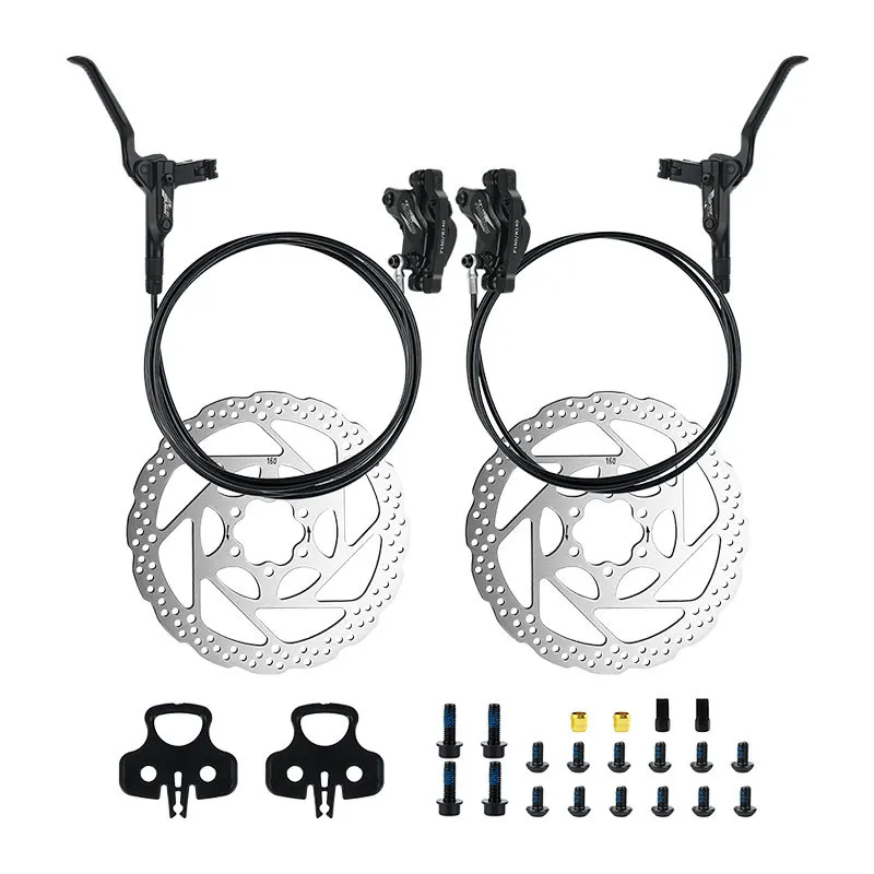 Bolany Mtb Hydraulic Disc Brake Set Four Piston Oil Disc Oil Brake 160mm Rotors Bicycle Brake Set