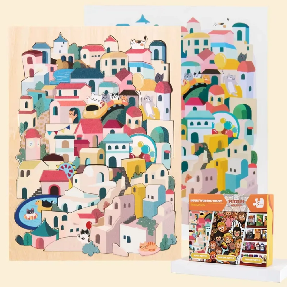 

Irregular Shaped Wooden Wukong Jigsaw Puzzles Challenging Irregular Snack Stacked Shape Puzzles Cartoon Brain Teaser