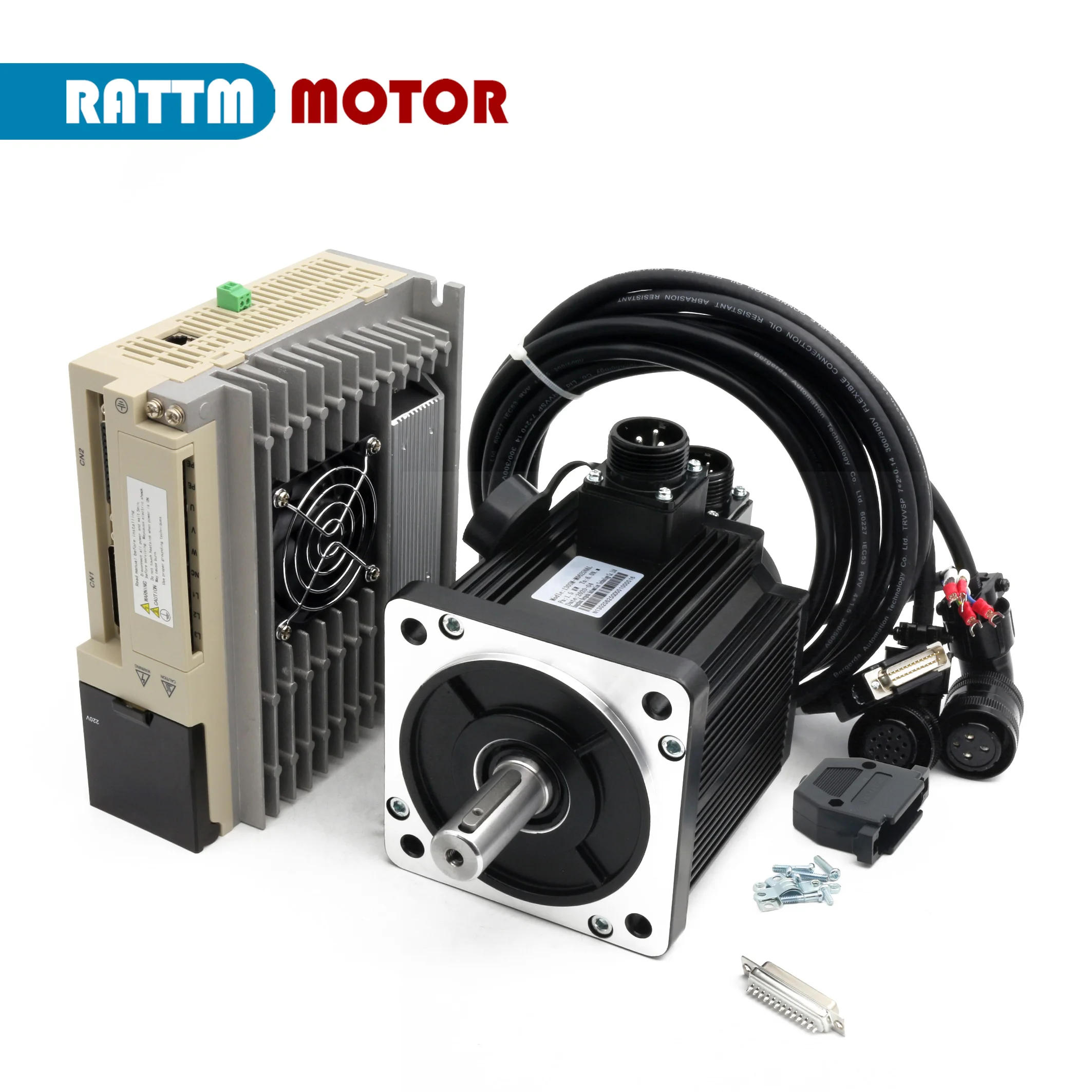【Optical Encoder】AC Servo Motor 2KW 2000W Kit Set 9.55N.m 2000/2500RPM 130F-1020WDL with Brake+ SDF20NK9X Motor driver + 3M wire