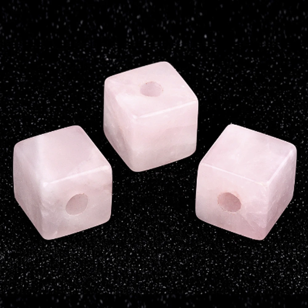 10pcs Energy Natural Agate Stone Beads Square Big Hole Loose Beads for Making DIY Necklace Bracelet Accessories 16mm Hole 5mm