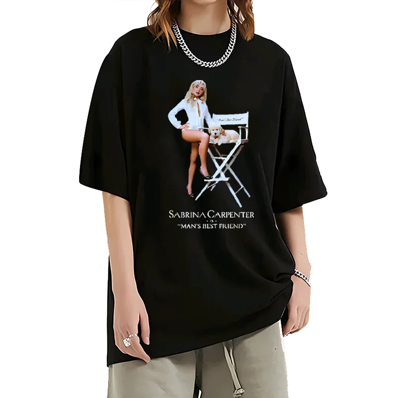 

Лето 2022, футболка Sabrina Carpenter Best Friend с графикой из 100% чистого хлопка, мужская и женская футболка с коротким рукавом, милая кавайная футболка большого размера