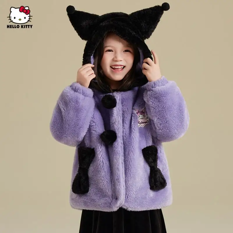 

Kawaii Sanrios Kuromi детская одежда на хлопковой подкладке Kawaii Y2K аниме детская одежда осенне-зимний комбинезон для девочек пальто для мальчиков