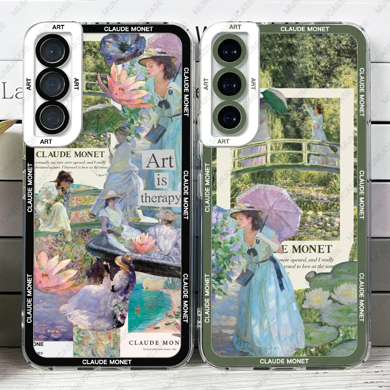 Claude Monet Art Phone Case For Samsung Galaxy S24 S20 S21 S22 S23  Plus FE Ultra A51 A30 A32 A33 A50 A52 A53 A73 A54 Soft Cover