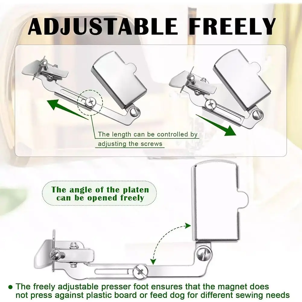 Multi Functional Steel Magnetic Seam Guide Gauge Universal Machine Accessories Localizer Sewing Edge Magnetic Use S3L4
