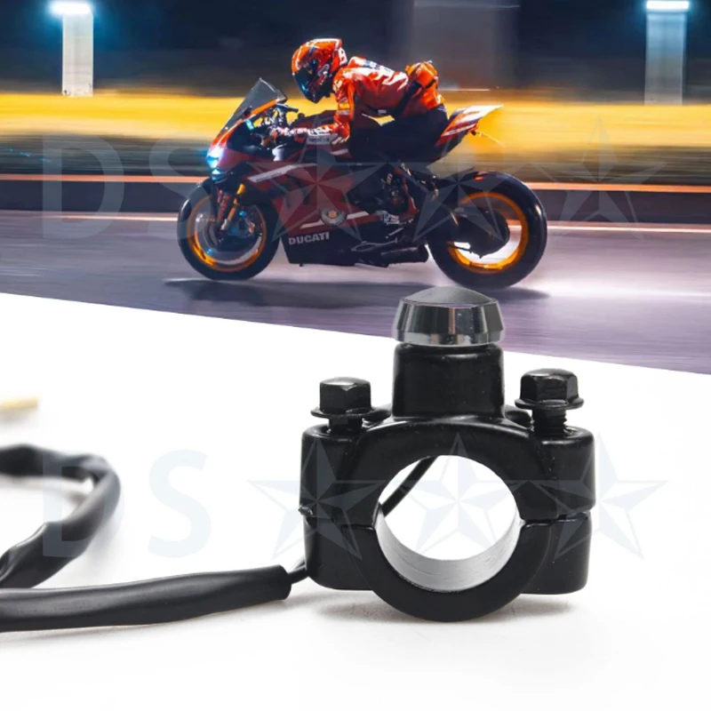 Universal Motorcycle Start Stop Kill Switch Button With Rotatable 22mm Handlebar Clamp Fit Dirt Bike Scooter Parts Accessories
