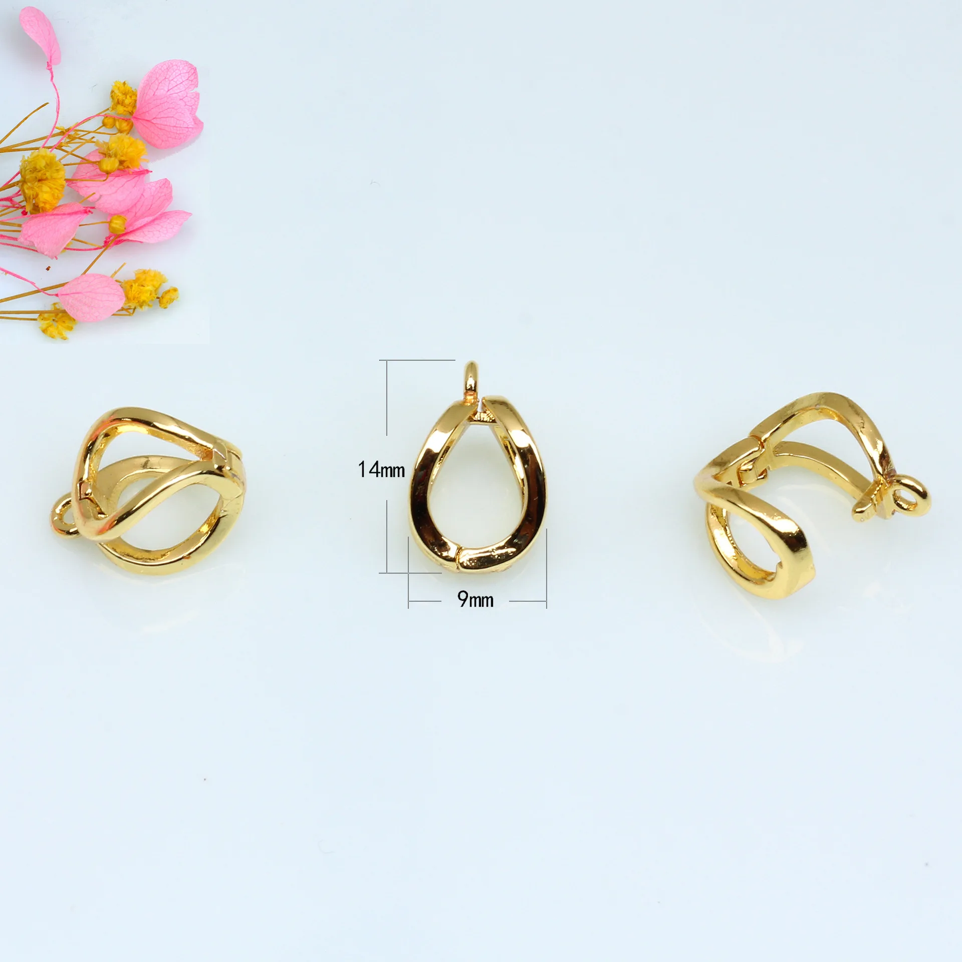 14K Openable Tiny Cage Charm Pearl Bead Holding Pendant 10 pcs