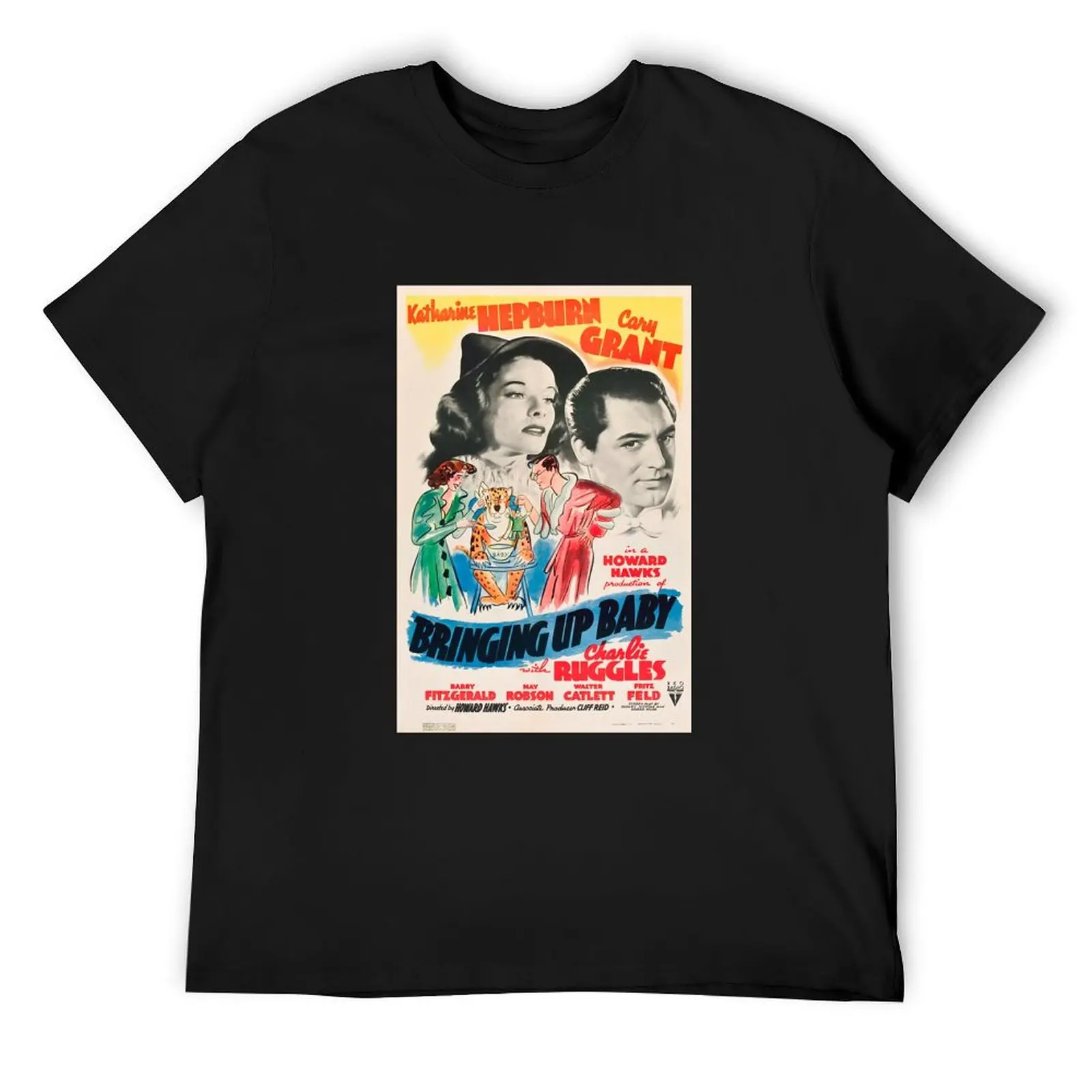 Принесительная малыш, спрятанная говардом ястребом и футболка Кэтрина Хепберн и Кэри Гранта.