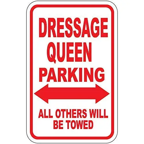 Metal Tin Sign Wall Decor Man Cave Bar 12 x 8 Inches Dressage Queen Parking Only Iron Painting Tin Sign Wall Decor for Cafe Bar