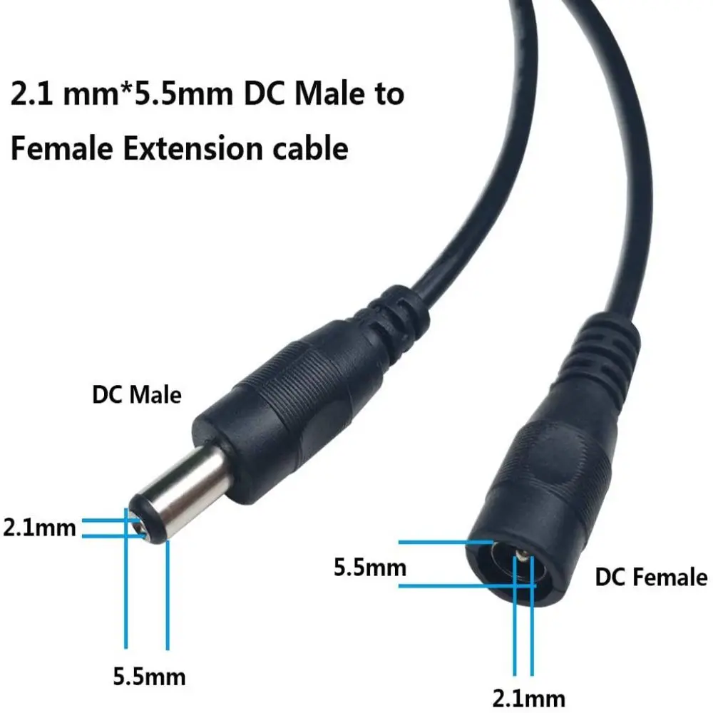 DC 12V Power Adapter Extension Cable 5.5*2.1mm Male Female Power Cord Extend Wire 1M 2M 3M 5M 10M Cable For CCTV Camera Router