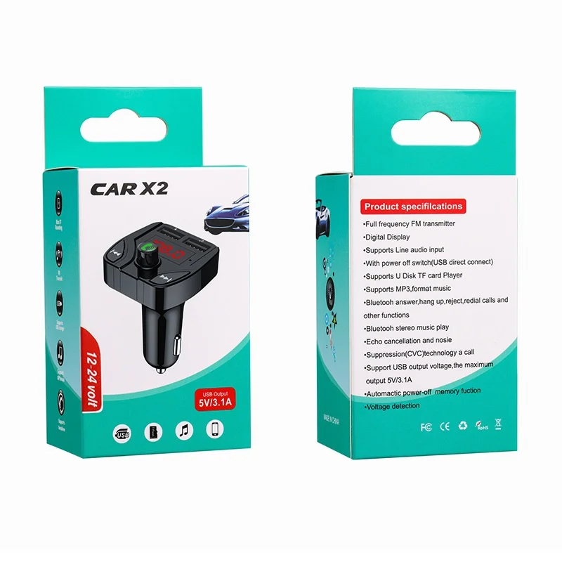 Car MP3 Bluetooth Player CAR X2 with Hands-free Calling, Card Slot, USB Music, Cigarette Lighter Style, Bluetooth Speaker