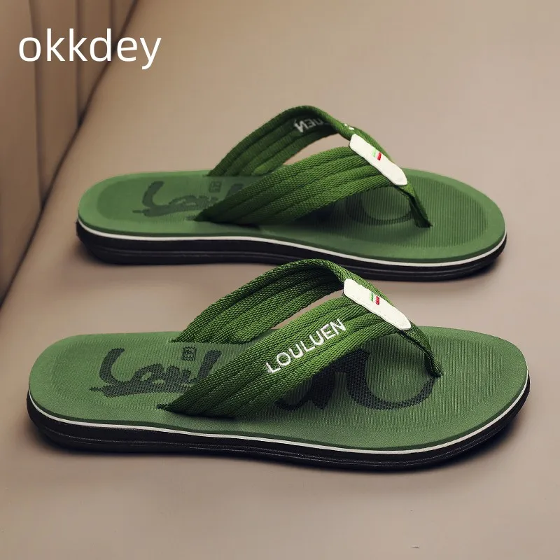 Flip Flop mężczyźni plaża oddychająca dorywczo okrągłe Toe płaskie miękkie leniwy masaż antypoślizgowe projektant repliki kapcie nowy na wiosnę lato