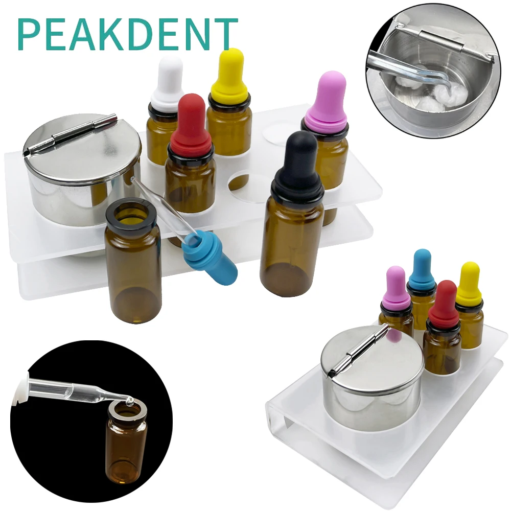 6Pcs/Set Travel Portable Eye Drop Amber Glass Aromatherapy Liquid Pipette Bottle Refillable Dental Medicine Dispensing Bottles