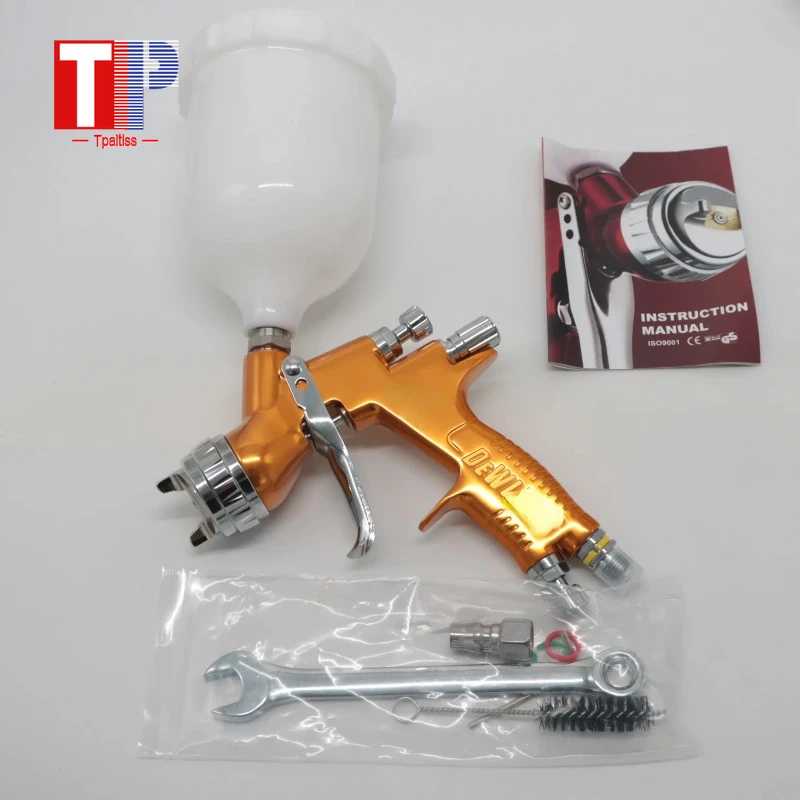 Imagem -02 - Tpaitls-pistola Automóvel Pistola Pintura Preta com Bico 13 mm Aerógrafo de ar