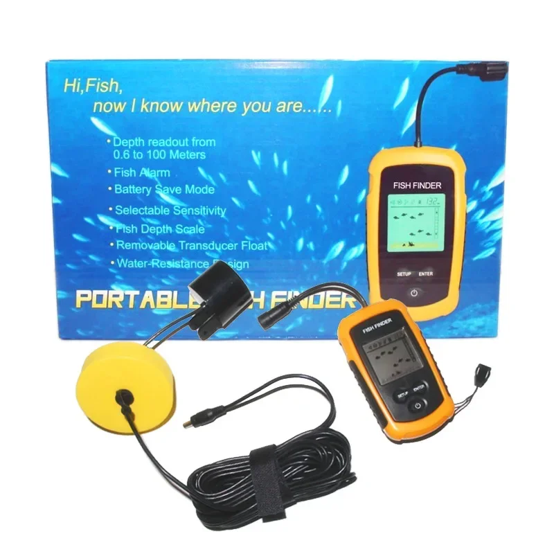 ultrasonic wired fish finder to detect fish school sonar fish finder