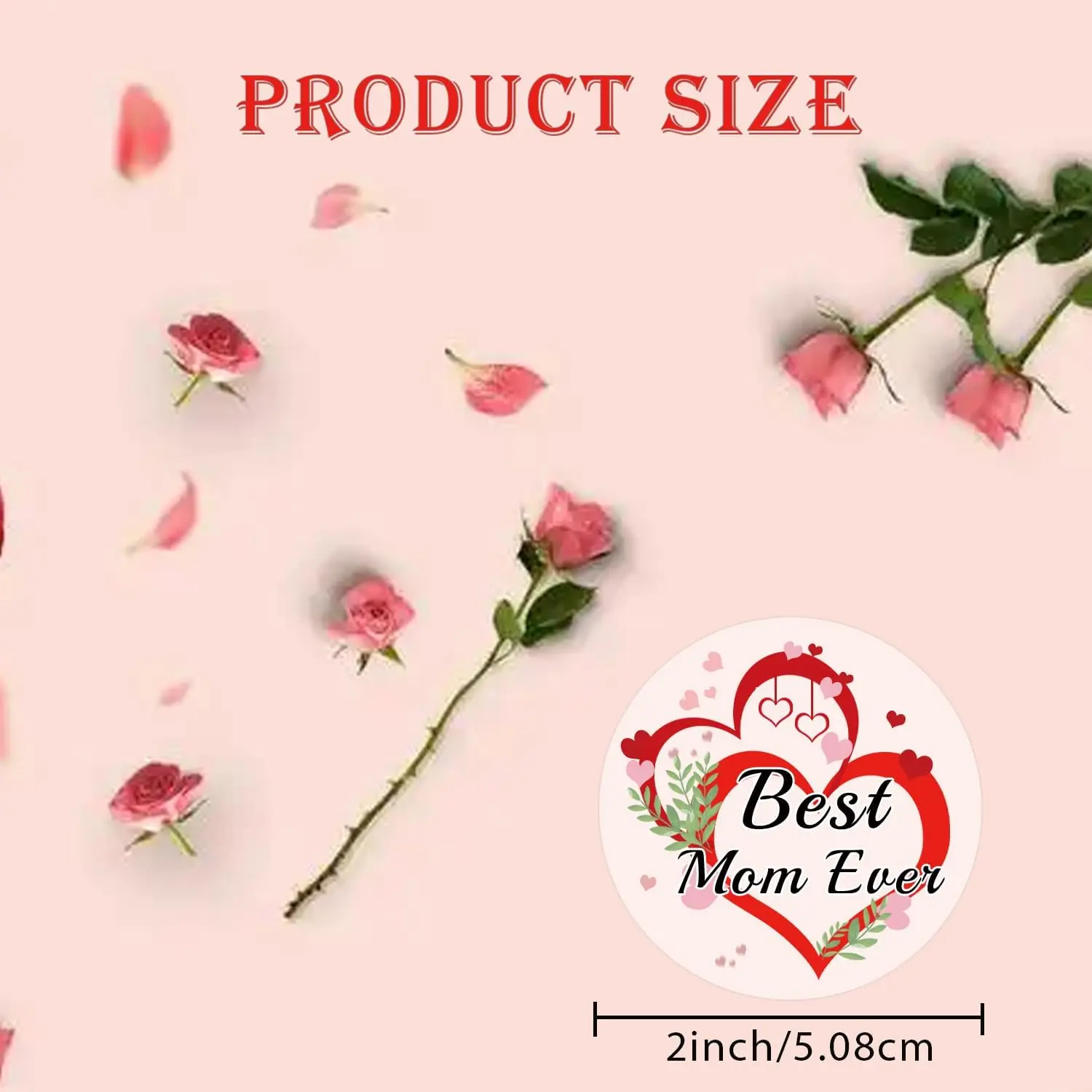 

270Pcs 2 Inch Happy Mother's Day Stickers Labels Transparent Mother's Day Round Labels Mother's Day Envelope Seals Stickers