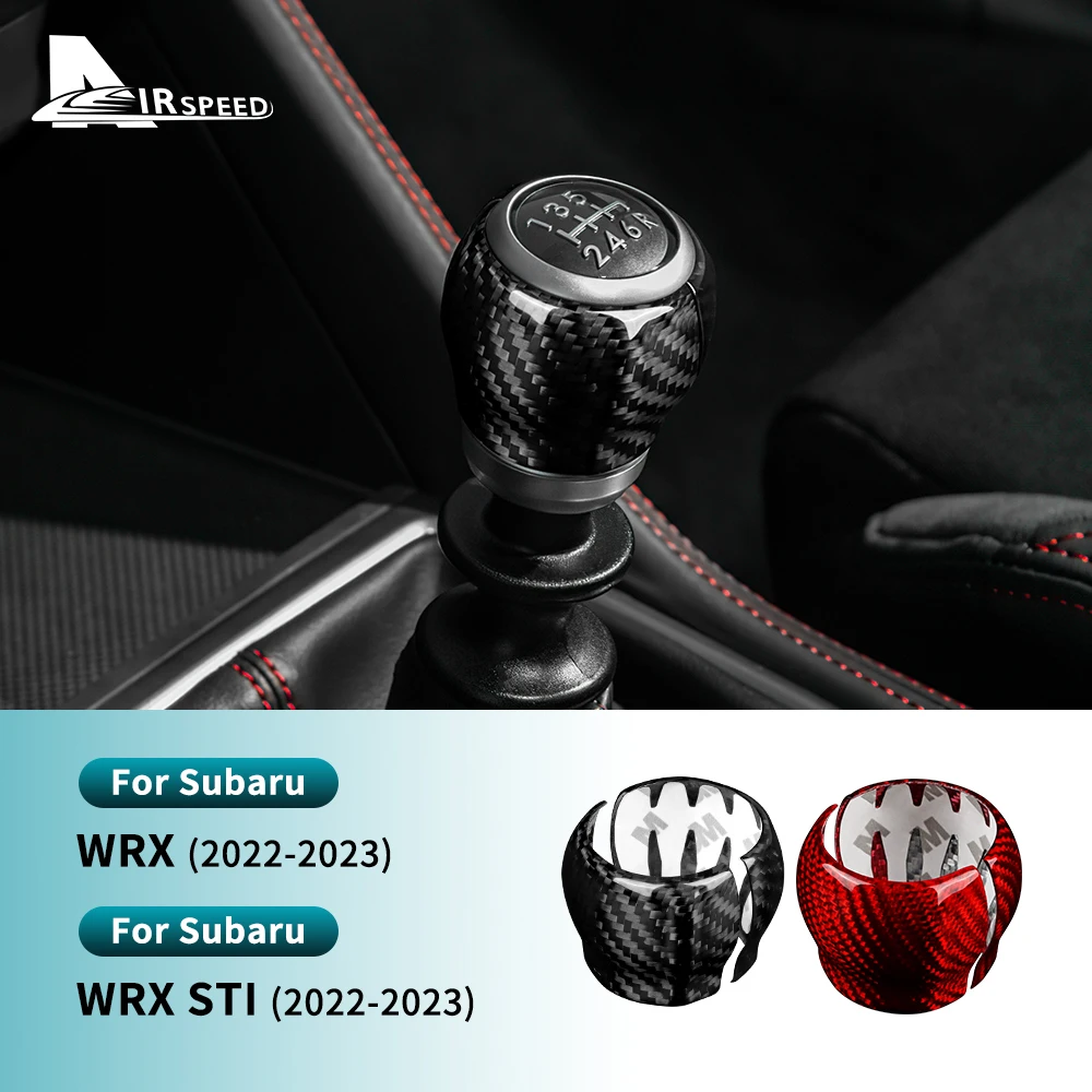 

Real Hard Carbon Fiber Sticker For Subaru WRX 2022 2023 2024 Car Gear Shift Knob Cover LHD RHD Red Black Interior Accessories
