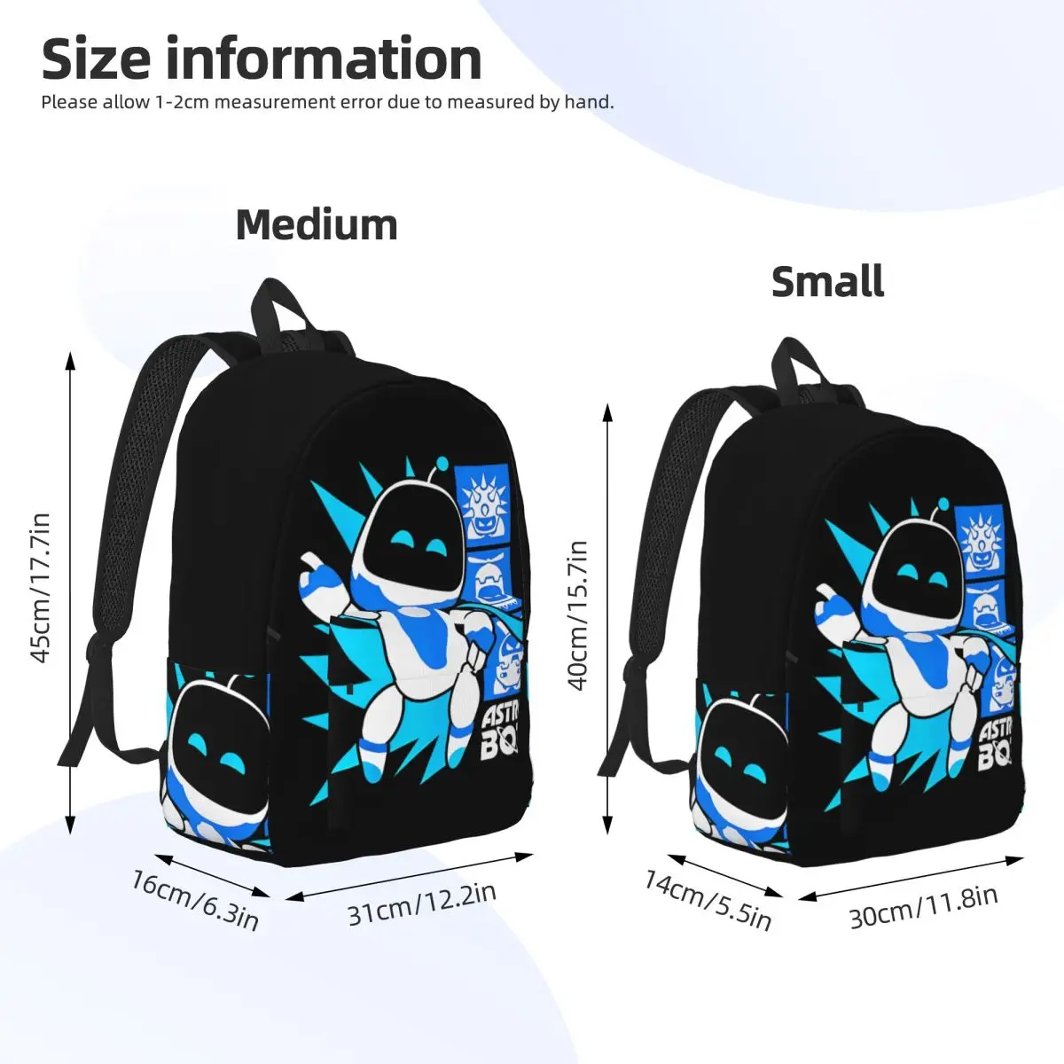 Astrobots Rescue Mission Victory Game Backpack for Boy Girl Kid Student School Bookbag Canvas Daypack Preschool Kindergarten Bag