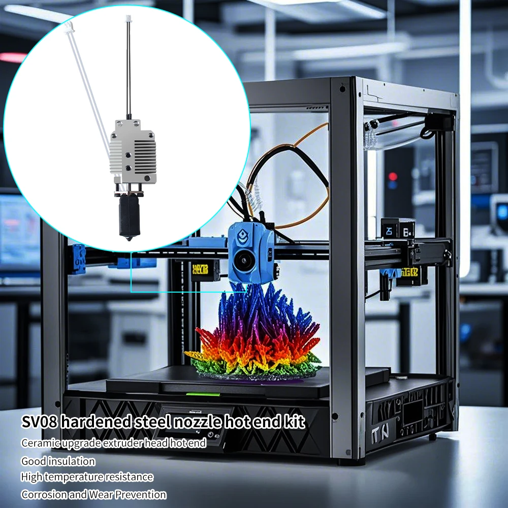 For SV08 Upgraded Hardened Steel Nozzle HotEnd Kit High Temperature Resistance 0.4mm Nozzle For SV08 3D Printer